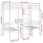 vidaXL Lit mezzanine avec bureau et chaises 80x200 cm pin massif