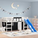 vidaXL Lit mezzanine enfants avec rideaux sans matelas 90x190 cm
