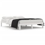 vidaXL Cadre de lit Blanc Bois de pin massif 140x190 cm