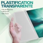 ACROPAQ 100 Feuilles plastifieuse A4 80 microns- Avec 100 pochettes de Plastification- Standard- Brillantes- Coins arrondis