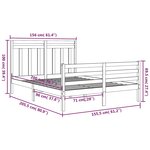vidaXL Cadre de lit sans matelas blanc 150x200 cm bois massif
