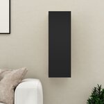 vidaXL Meuble TV Noir 30 5x30x90 cm Bois d’ingénierie