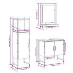 vidaXL Ensemble d'armoires de salle de bain 3 Pièces chêne fumé