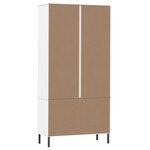 vidaXL Bibliothèque avec pieds en métal Blanc 85x35x172 5 cm Bois OSLO