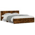 vidaXL Cadre de lit avec tête de lit chêne fumé 140x190 cm