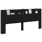 vidaXL Armoire tête de lit avec LED noir 220x16 5x103 5 cm