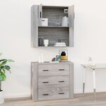vidaXL Armoire murale Sonoma gris 80x33x80 cm Bois d'ingénierie