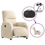 vidaXL Fauteuil inclinable électrique beige tissu microfibre