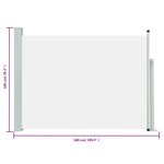 vidaXL Auvent latéral rétractable de patio 100x500 cm Crème