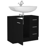 vidaXL Armoire d'évier Noir 63x30x54 cm Bois d'ingénierie