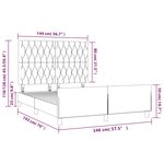 vidaXL Cadre de lit sans matelas bleu 140x190 cm tissu