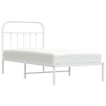 vidaXL Cadre de lit métal sans matelas avec tête de lit blanc 90x190cm