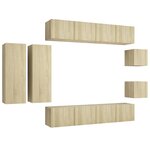 vidaXL Ensemble de meuble TV 8 Pièces Chêne sonoma Bois d'ingénierie