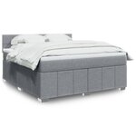 vidaXL Sommier à lattes de lit avec matelas Gris clair 180x200cm Tissu
