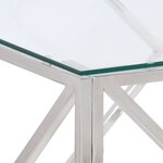 vidaXL Table basse argenté acier inoxydable et verre trempé