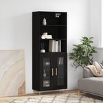 vidaXL Buffet haut Noir 69 5x34x180 cm Bois d'ingénierie