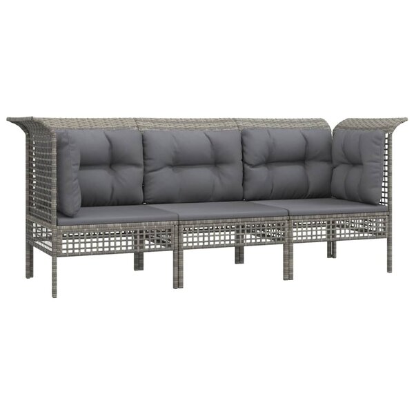 Salon de jardin meuble d'extérieur ensemble de mobilier 3 pièces avec coussins gris résine tressée 02_0015982