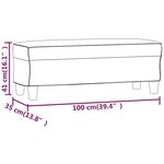 vidaXL Banc Gris 100x35x41 cm Similicuir