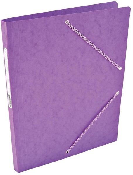 Chemise Carte Lustée simple 24 x 32 cm avec élastiques et étiquette de dos Mauve COUTAL
