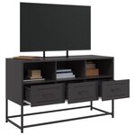 vidaXL Meuble TV noir 100 5x39x60 5 cm acier