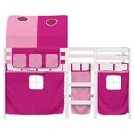 vidaXL Lit mezzanine enfants avec tunnel sans matelas rose 90x190 cm