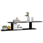 vidaXL Étagère TV murale Noir 125x18x23 cm Bois d’ingénierie