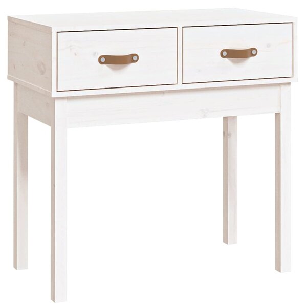 vidaXL Table console Blanc 76 5x40x75 cm Bois massif de pin