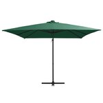 vidaXL Parasol déporté avec LED et mât en acier 250x250 cm Vert