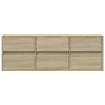 vidaXL Meuble TV mural avec lumières LED chêne sonoma 130x31x45 cm