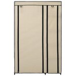 vidaXL Garde-robes pliables 2 Pièces Crème 110x45x175 cm Tissu