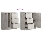 vidaXL Buffet Gris béton 60x30x70 cm Bois d'ingénierie