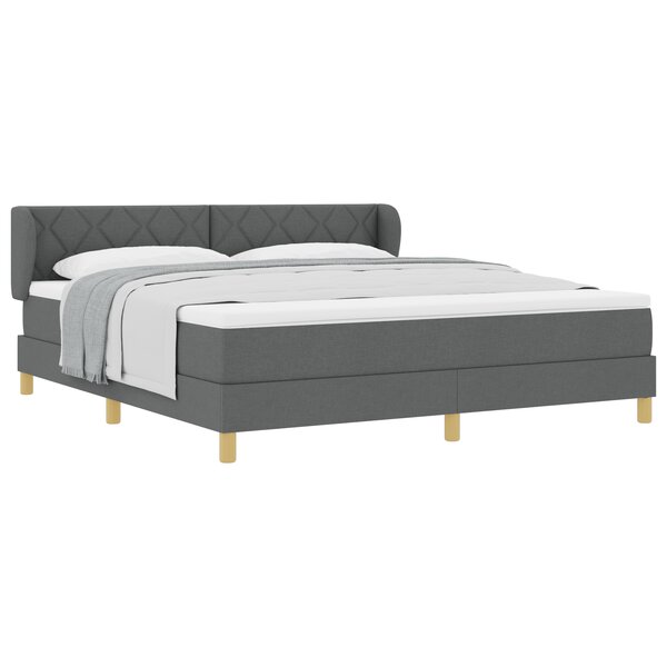 Lit à ressorts vidaXL avec matelas - Gris foncé  180x200 cm  Tissu