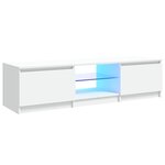 vidaXL Meuble TV avec lumières LED blanc 140x40x35 5 cm