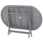 vidaXL Mobilier à dîner de jardin 9 Pièces Bois d'acacia massif Gris