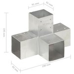 vidaXL Connecteurs de poteau 4 Pièces Forme en X Métal galvanisé 91x91 mm