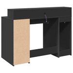 Bureau table poste de travail meuble d'ordinateur informatique étude avec lumières LED 120 x 55 x 91 cm bois d'ingénierie noir 02_0023427
