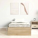 vidaXL Cadre de lit sans matelas chêne sonoma 75x190 cm