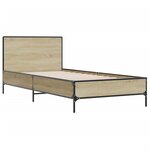 vidaXL Cadre de lit chêne sonoma 75x190 cm bois d'ingénierie et métal
