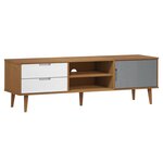 vidaXL Meuble TV MOLDE Marron 158x40x49 cm Bois de pin massif