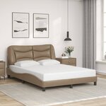 VidaXL Cadre de lit sans matelas cappuccino 140x200 cm similicuir