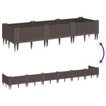 vidaXL Jardinière avec piquets marron 125x40x28 5 cm PP