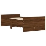 vidaXL Cadre de lit avec tiroirs chêne marron 90x200 cm