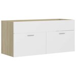 vidaXL Ensemble de meubles de salle de bain 2Pièces blanc et chêne sonoma