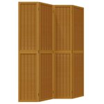 vidaXL Cloison de séparation 4 panneaux marron bois paulownia massif