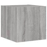 vidaXL Meuble TV muraux 5 Pièces avec lumières LED sonoma gris