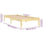 vidaXL Cadre de lit bois massif 75x190 cm petit simple