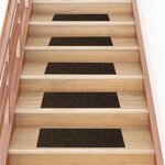 vidaXL Tapis d'escalier autocollants Rectangulaire 15 Pièces 76x20 cm
