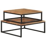 vidaXL Tables basses gigognes 2 Pièces Bois d'acacia massif