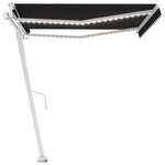 vidaXL Auvent automatique capteur de vent et LED 400x350 cm Anthracite
