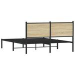 vidaXL Cadre de lit en métal sans matelas chêne sonoma 150x200 cm